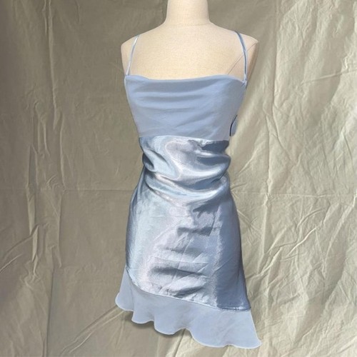 Y2k blue satin - blue,